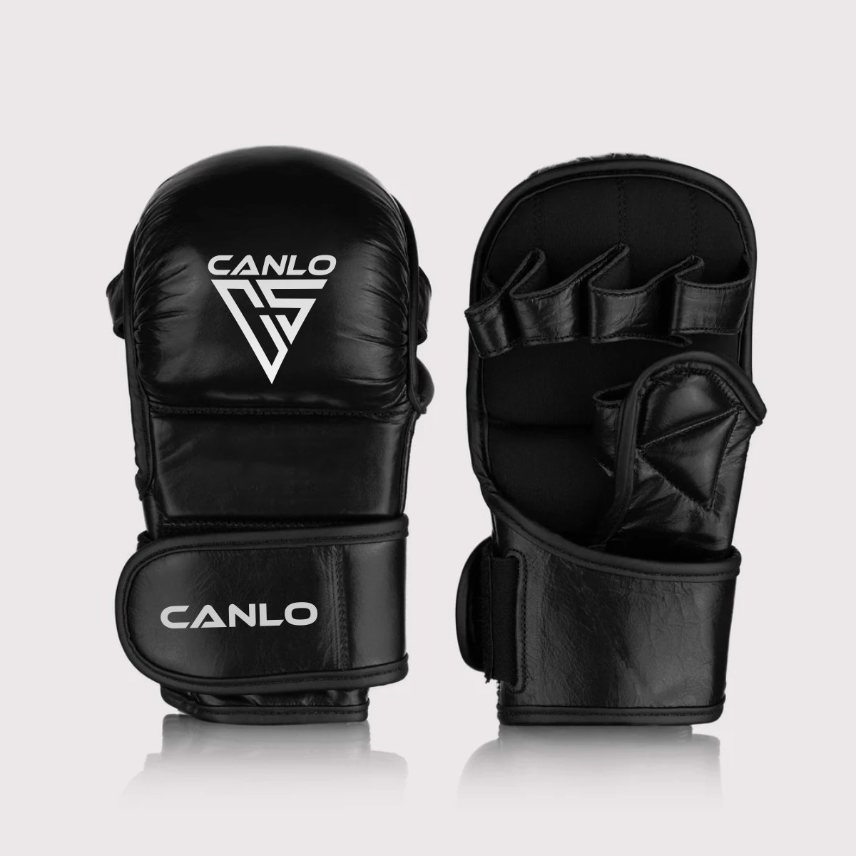 Canlo MMA Shooter Gloves - Front view premium genuine leather MMA gloves