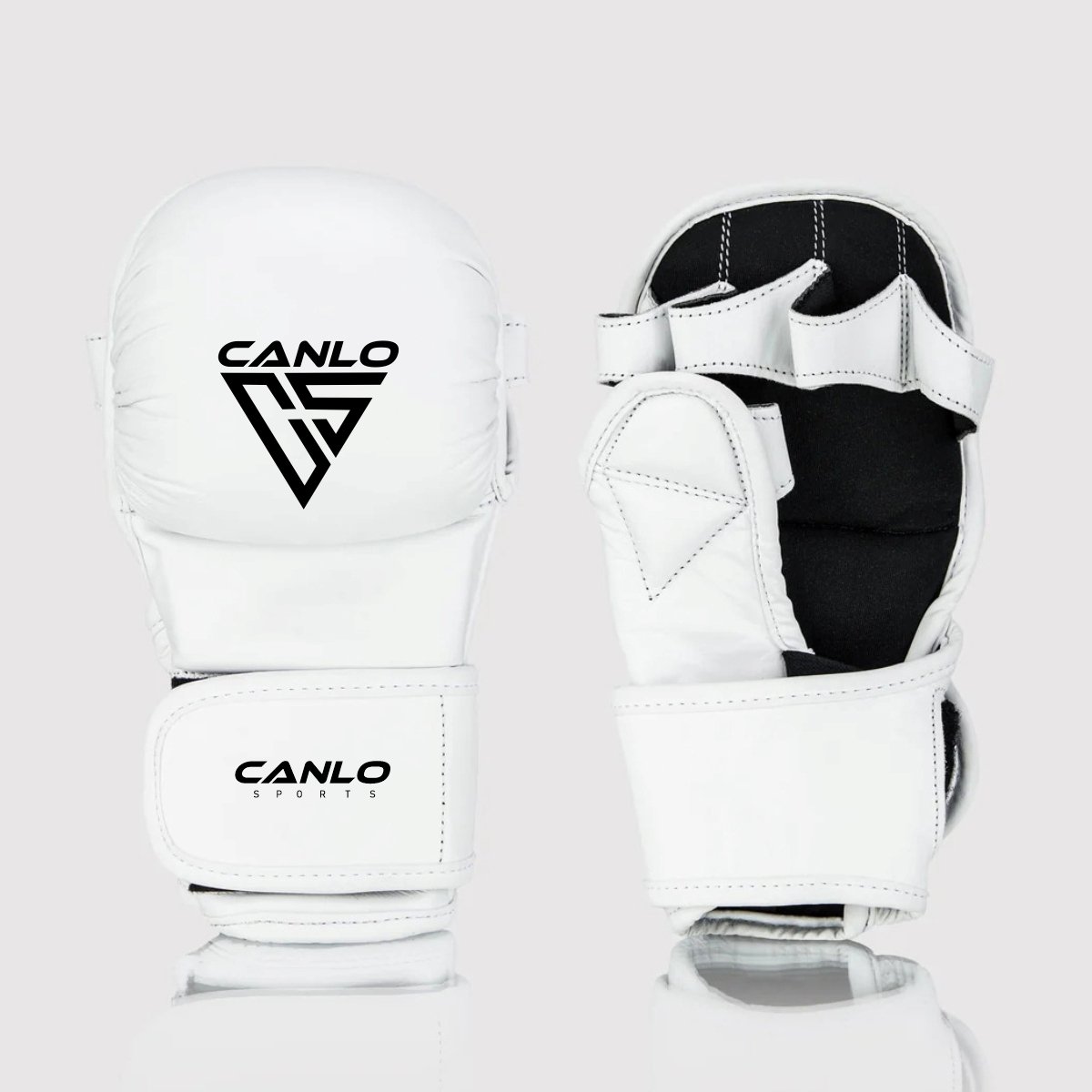 Canlo MMA Shooter Gloves - Front view 360° protection genuine leather